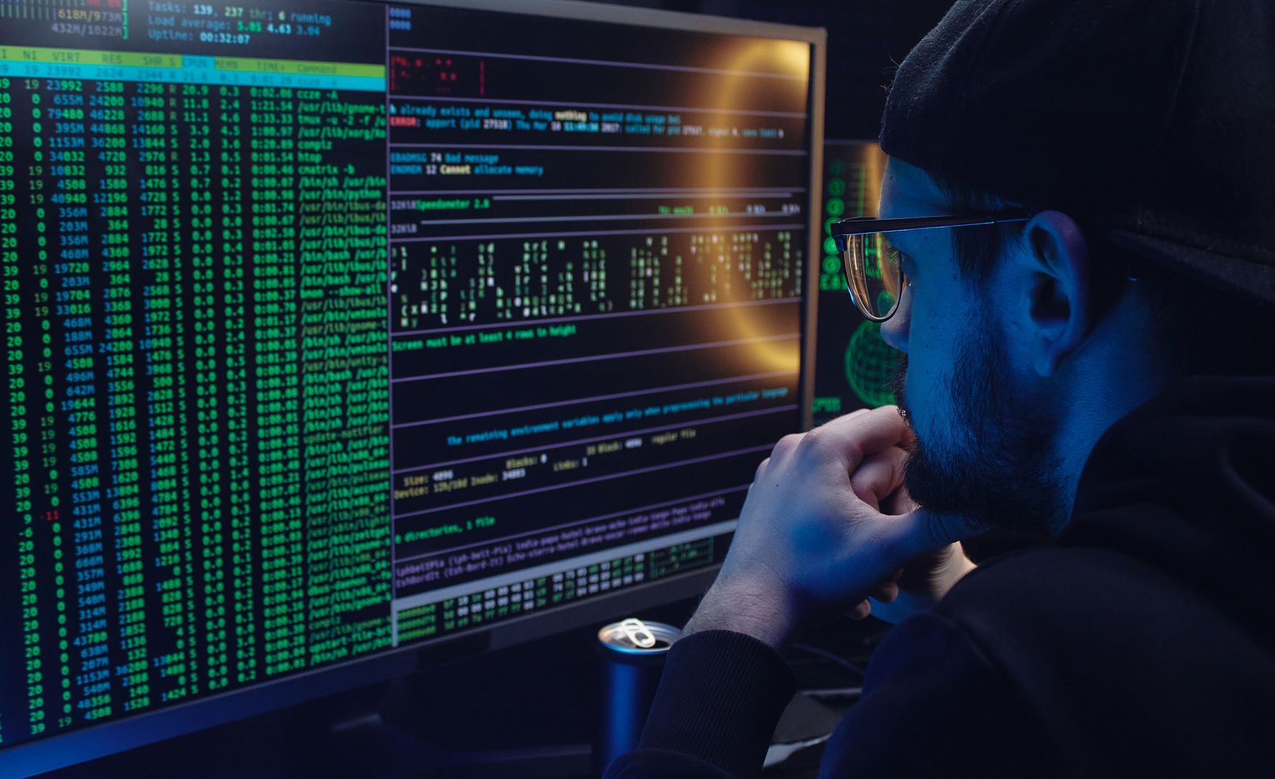 Developer monitoring extracted data and terminal output during a web-scraping process
