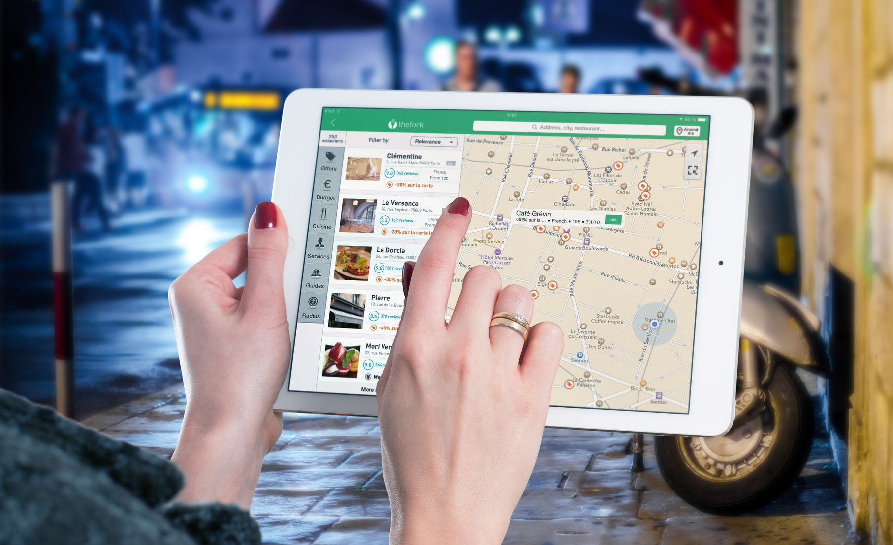 Digital city map used for local discovery and navigation